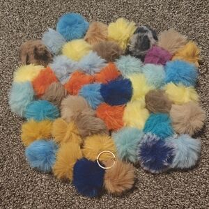 Colorful Pom Pom Keychain Pack (44 keychains) (New)